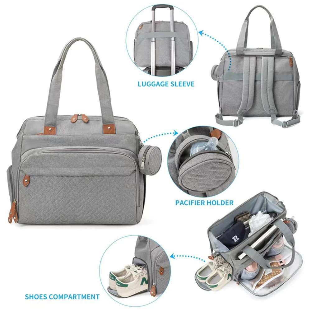 PANGDUBE Large Size Mom Dad Diaper Bags with Pacifier Nappy Bag Baby Things Maternity Backpack for Mommy