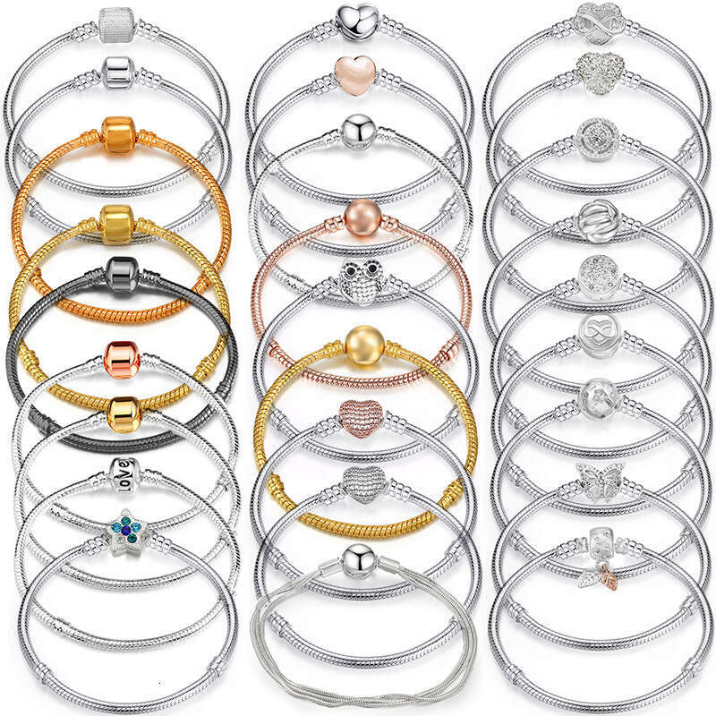 Panjiadora Snake Bone Basic Chain Women's and Men's Bracelets Zircon Crown Classic Hot Selling Bracelet DIY Production