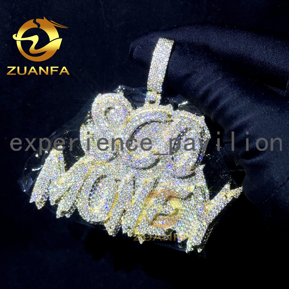 Hip Hop Charms Iced Out Pendant VVS Moissanite Hip Hop Jewelry Custom Initial Letter Pendant Necklace Pendants for Men Women