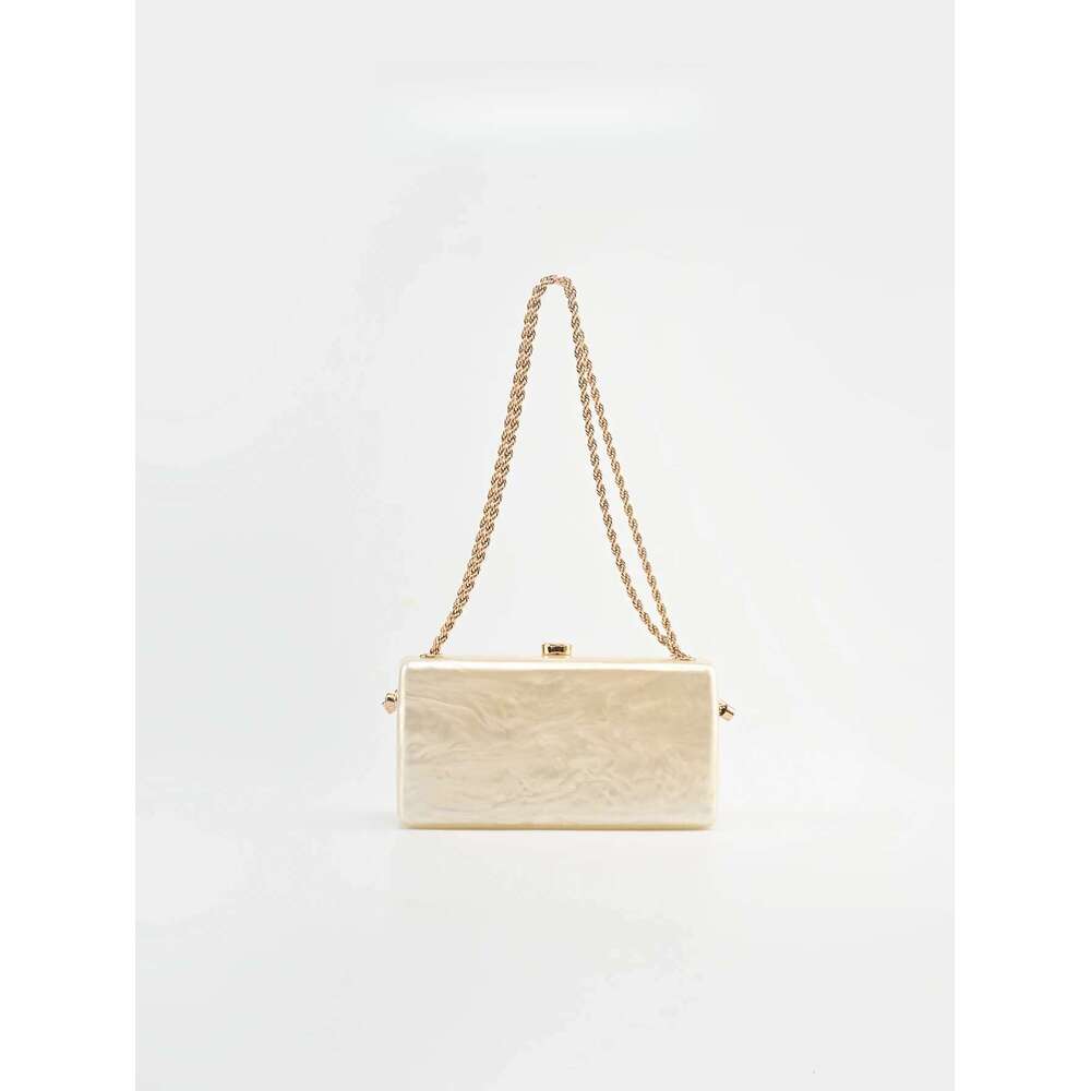 Retro European And American Splicing Trendyy Marble Banquet Box Versatile New Wedding Party With Hand-Held Cross-Body Pearlescent Acrylic Clutch Bag