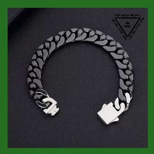 Gold bracelet anklet with chilled Cuban chain, hip-hop men's necklace, moissanite accessories