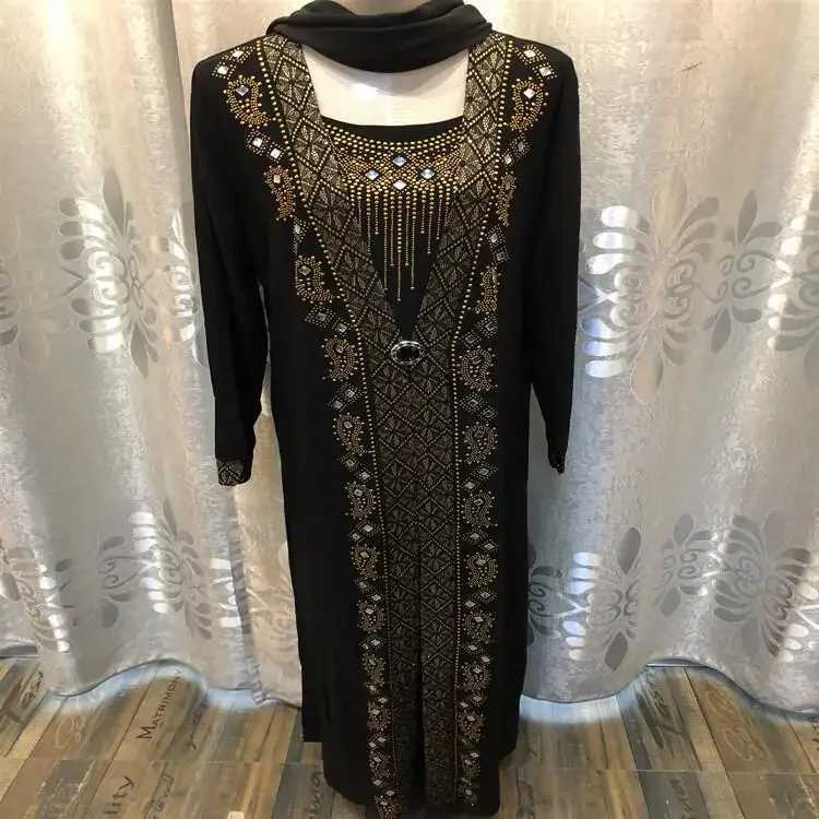 Islamic Abaya Kaftan Dubai Arabic Muslim Hijab Dress Caftan Marocain Eid DressRamadan Elbise Robe Femme Rhinestone Gowns X250514