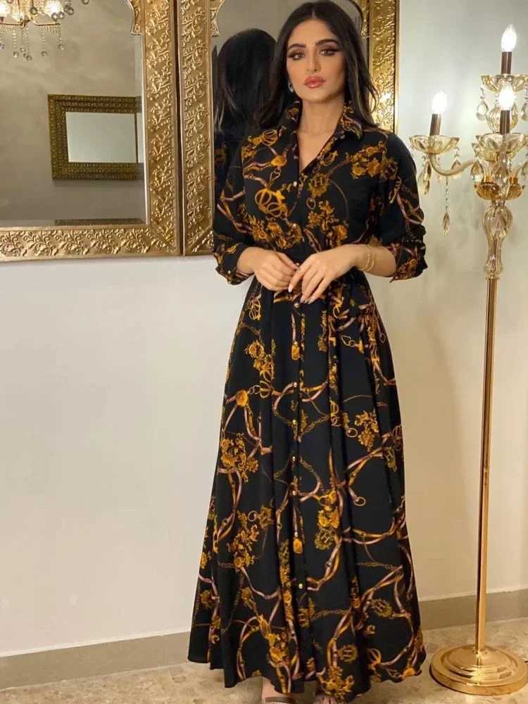Muslim Abaya Dress Women Ramadan Print Shirt Dresses Autumn Turkey Islamic Vestidos Elegant India Moroccan Kaftan Arab 2025 X250514