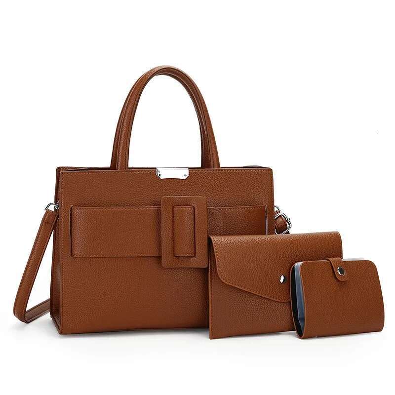 Complete 3 - Set Collection: Women's Fashion Tote Bags And Vintage Shoulder Messenger Bags, Leather Composite