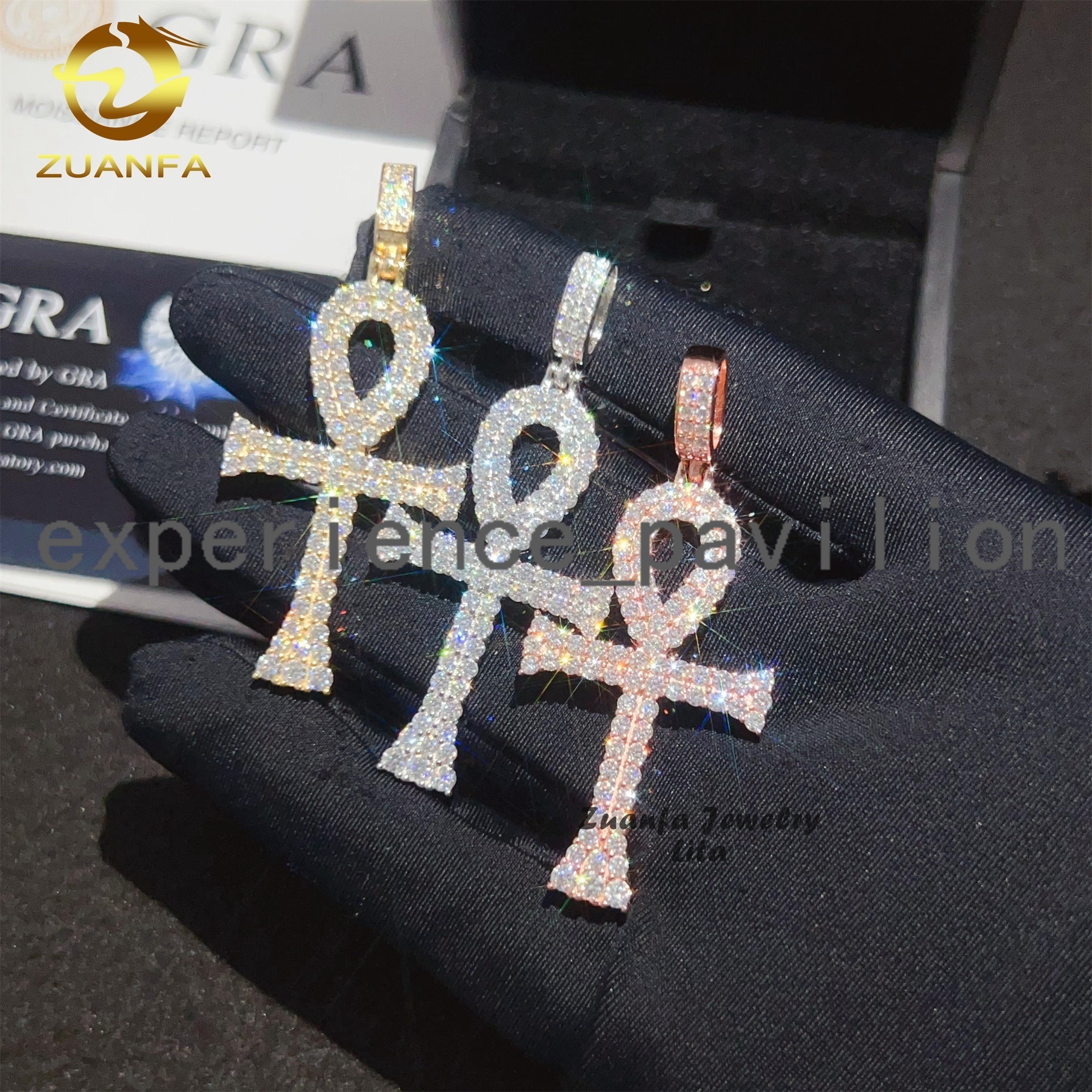 Hot Sale High Quality Ready to Ship Hip Hop Silver 925 Moissanite Allah Cross Iced Out Pendant for Men
