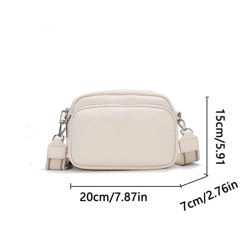 New Lychee Pattern Square Comfortable Weaving Style Wide Strap Small Single Shoulder Crossbody Bag