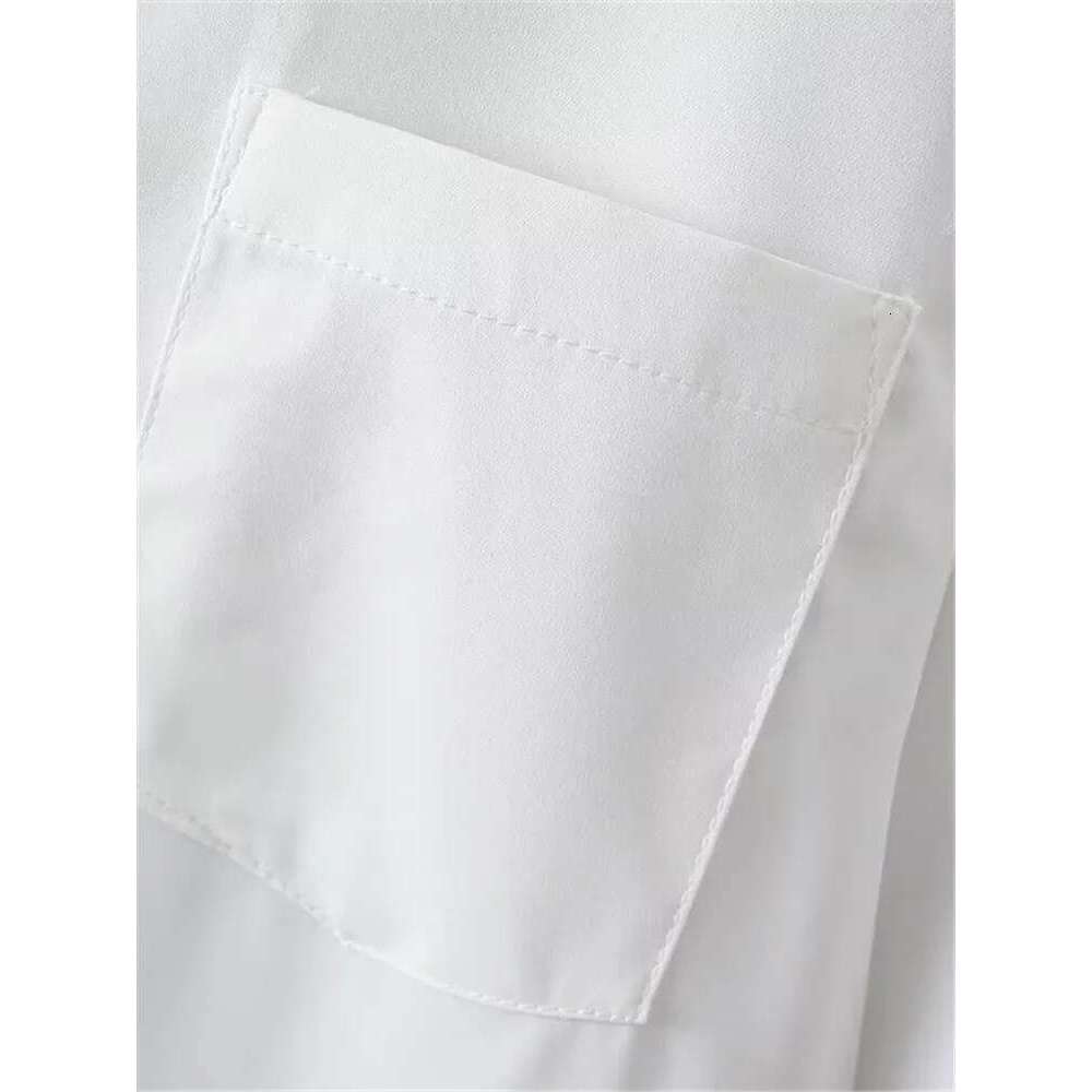 Plus Size Women's Clothing Summer Short Sleeves Lapel Single Breasted Shirt Paneled Top With One Patch Pockets On The Left Chest