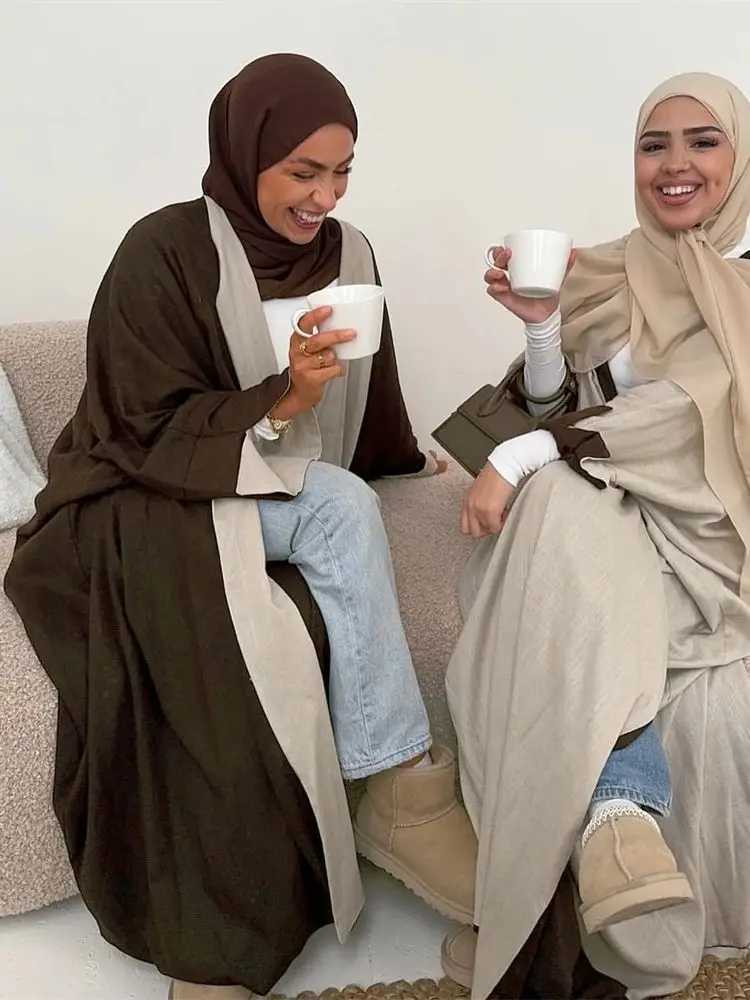 Open Modest Kimono Abaya Dubai Luxury Muslim Cardigan Coat Abayas for Women Islam Ka Caftan Marocain Robe Femme Musulmane X250514