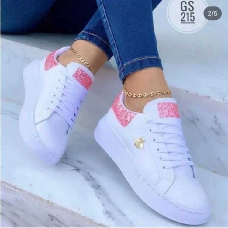Autumn Waterproof White Sneakers for Women Korean Version Lace Up Casual Flat Sport Ladies Vulcanized Shoes