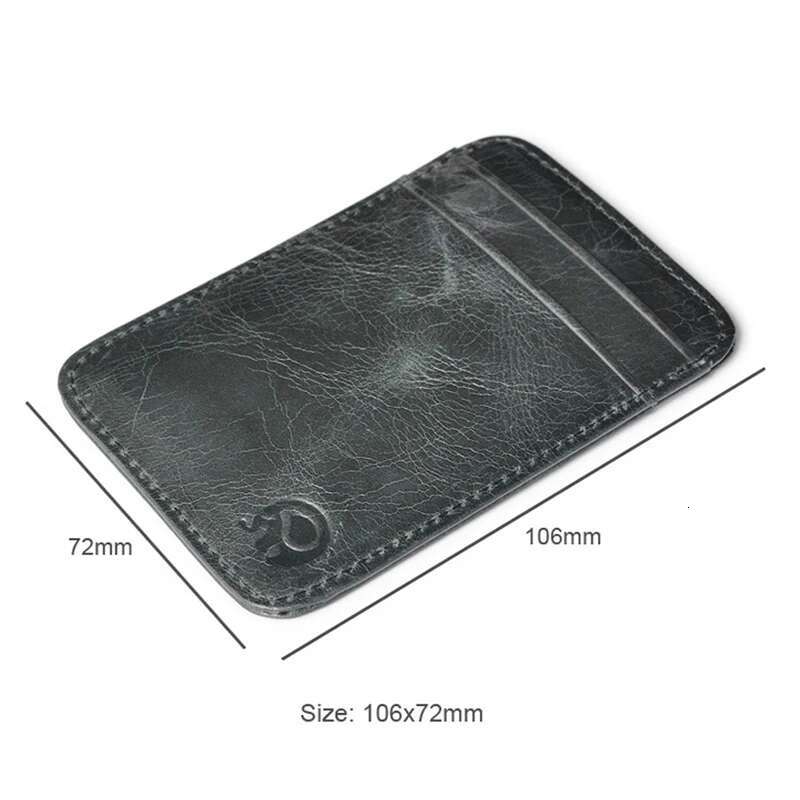 Fashion 100% Genuine Leather Thin Bank Credit Case Mini Wallet Men Bus Card Holder Cash Change Pack Business ID Pocket