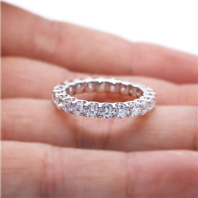 10k 14k Real Golds 3mm Eternity Band Ring Vvs Moissanite Wedding Ring