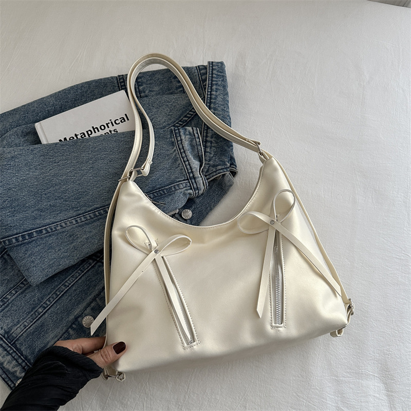 Free Delivery Designer Bag Bow Fashion Gentle One Shoulder Women's Small And Popular Korean Edition Underarm For Women 2025 Spring/summer Tote Ba