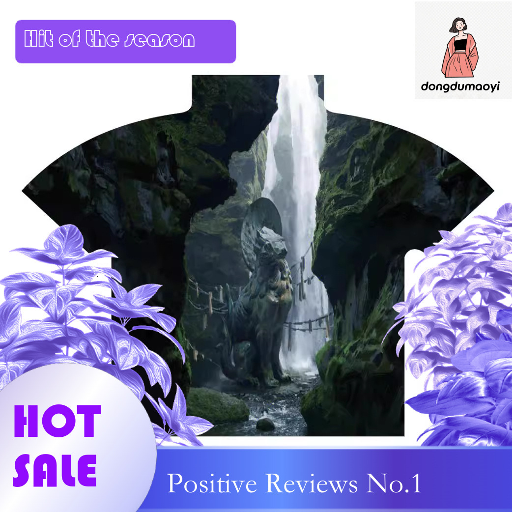 dongdumaoyi Black Myth Wukong Pleated Top Dream World China-Chic Sanzhai 3D Printed Short Sleeve T-shirt