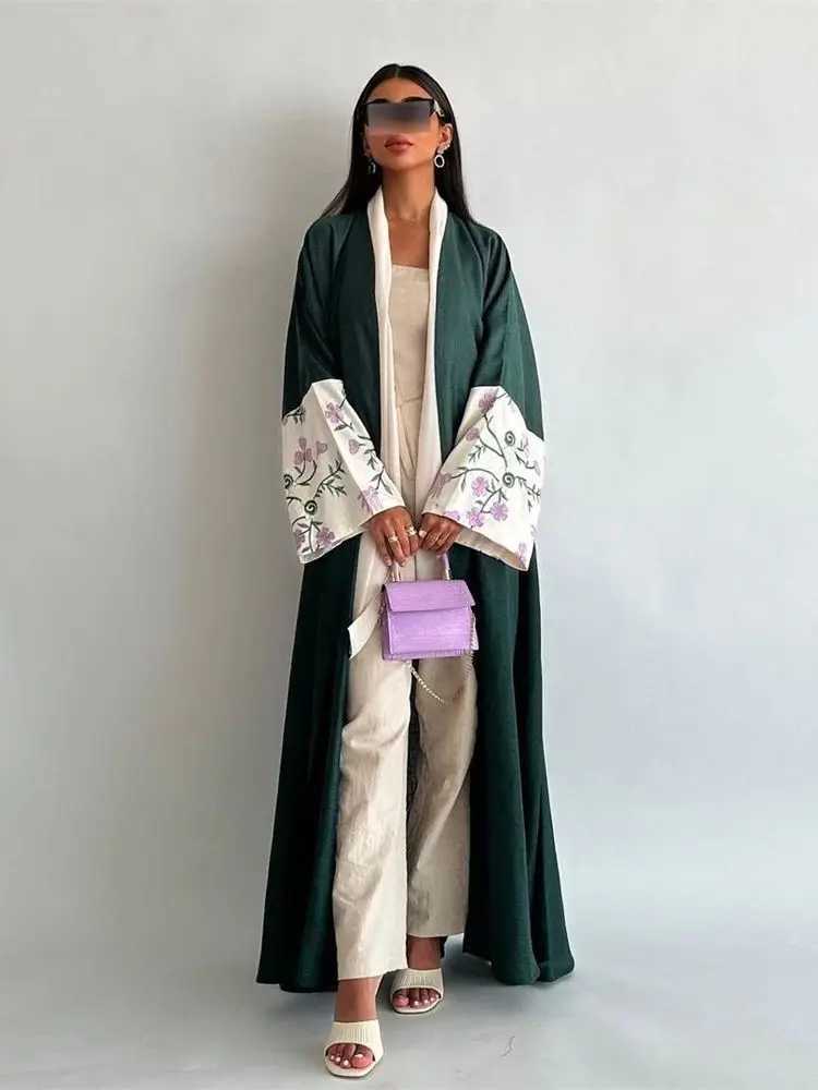 Abayas Muslim Women Open Kimono Abaya Damen Dubai Elegant Luxury Kaftan Modest Dress Islam Caftan Marocain Robe Femme Musulmane X250514