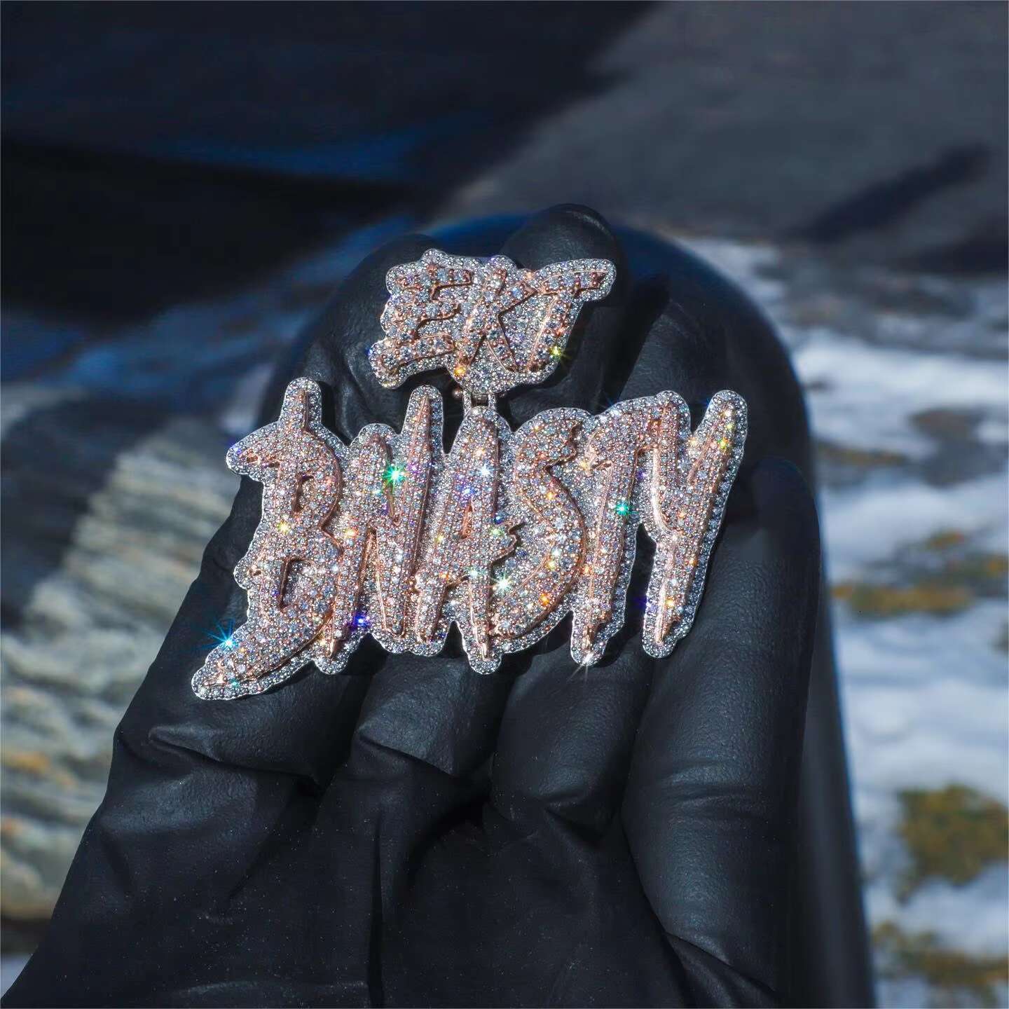 Custom Name Letter Pendant Iced Out Real S925 Silver 9k 10k 14k 18k Solid Gold Moissanite Diamond Initial Pendant