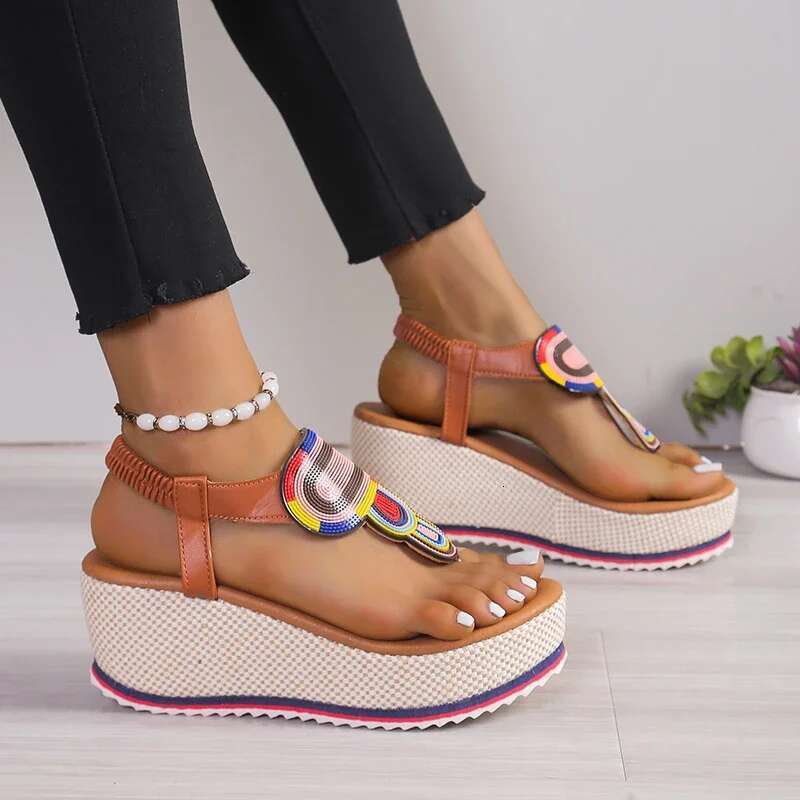 Sandal New Summer Fashion Shoes for Plus Size Open Toe Wedges Women Designer Platform Sandals