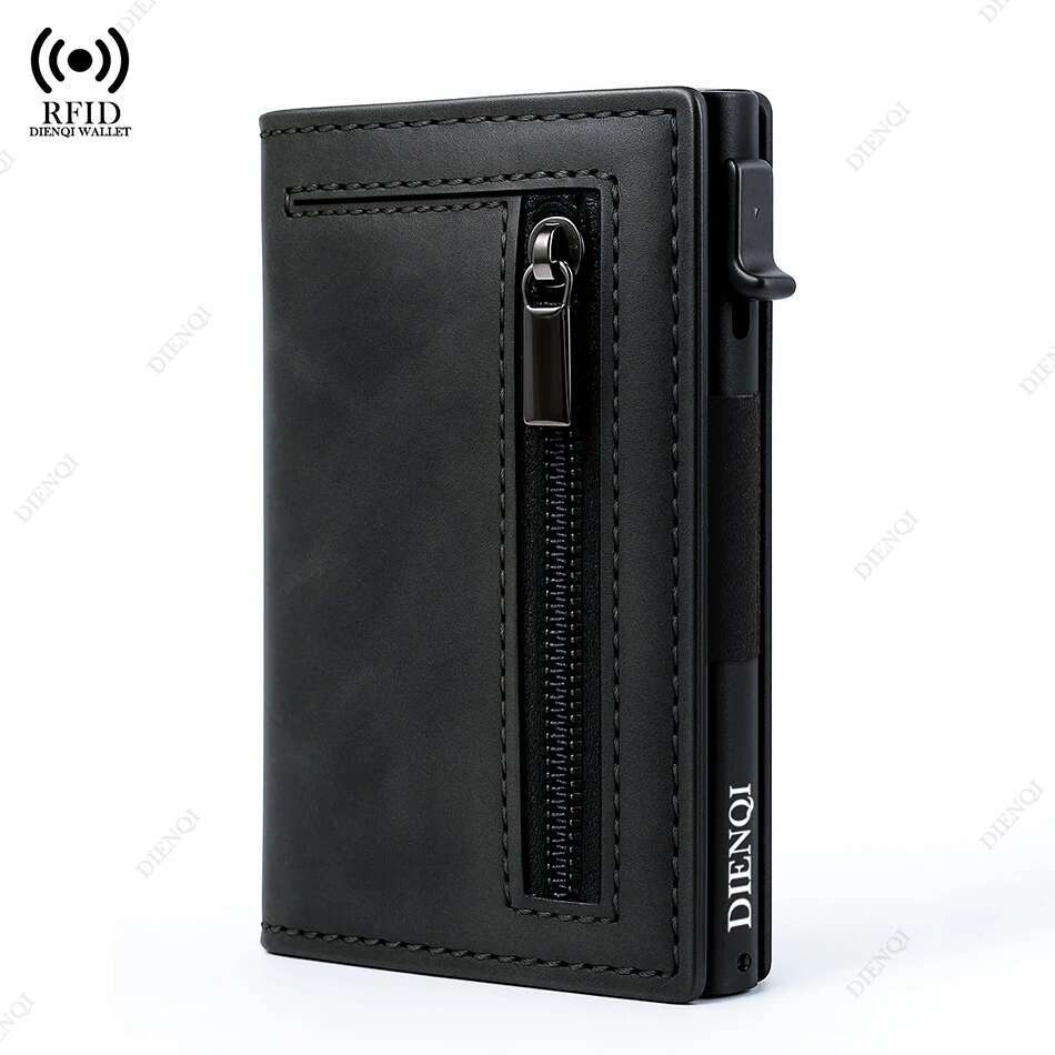Carbon Fiber Rfid Credit Card Holder Men Money Bag Brand Minimalistic Slim Thin Wallet Black Clutch Purse Male