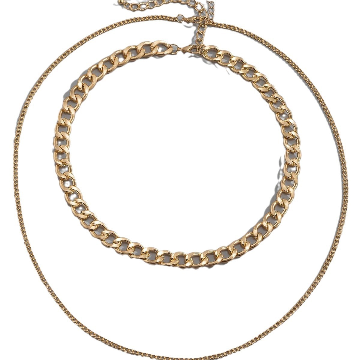 Necklace Men's Thick Double layered Collarbone Chain