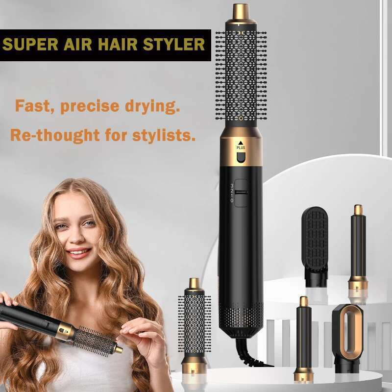Sales Multifunctional 5 IN 1 Hot Air Comb Household Brushless Styling Hair Dryer Automatic Curling Iron