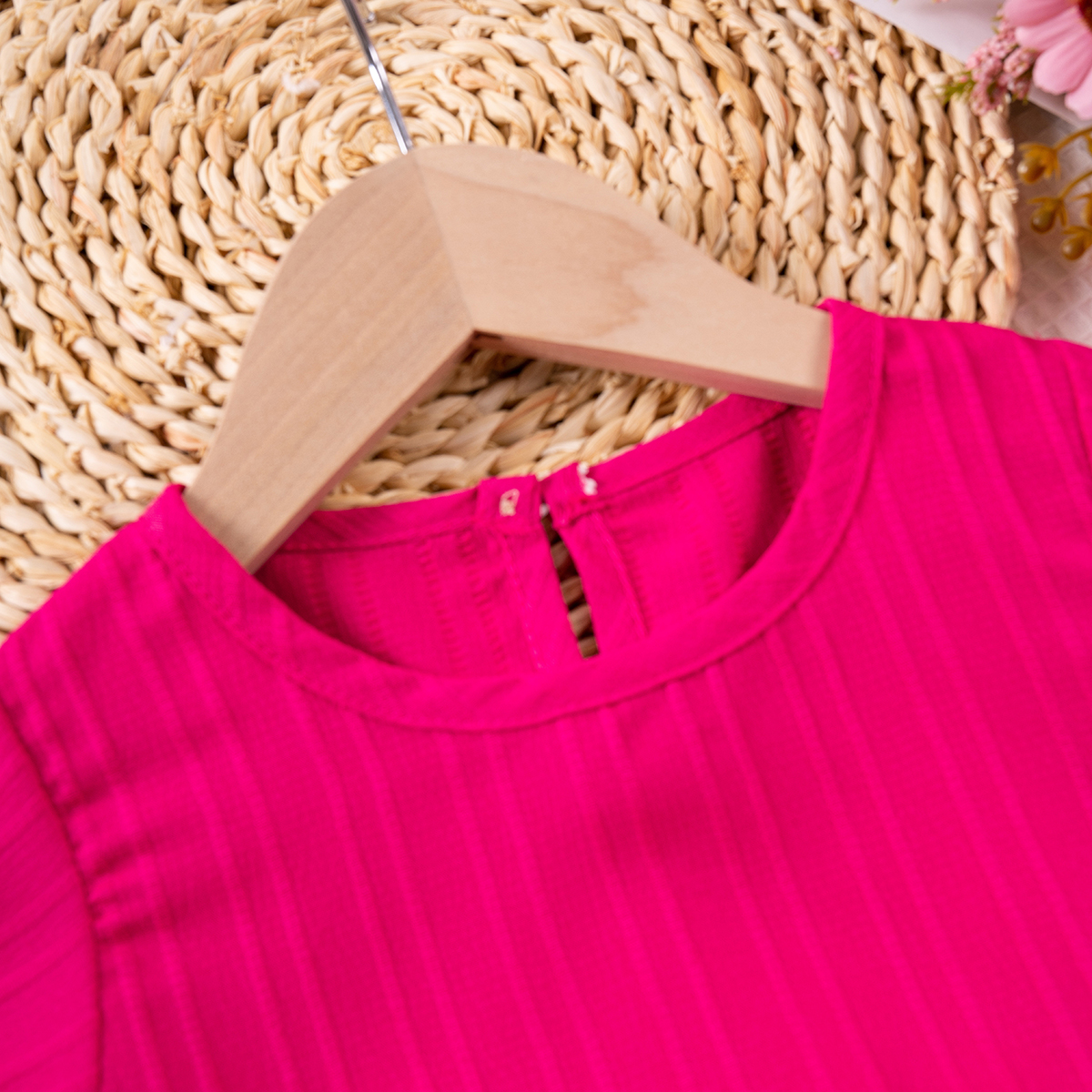 Summer New Baby Girls Clothing Solid Color Set Short Sleeve Top + Pants Two Piece, Baby Clothing, Daily Wear and Party Wear SS029