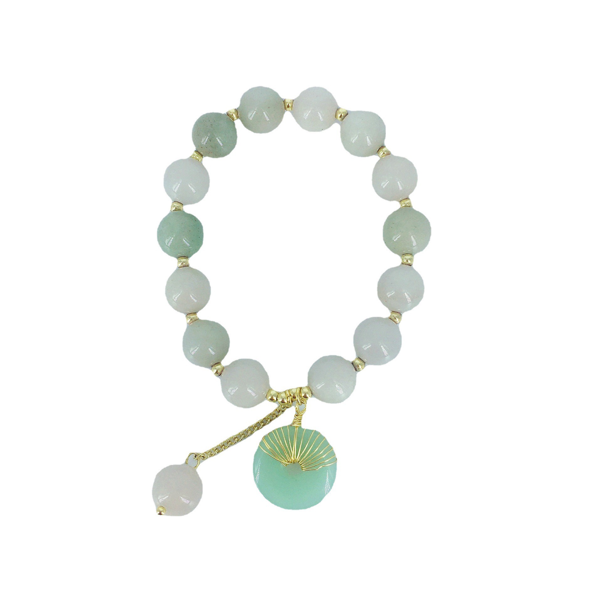 New Creative Simple Green Stone Live Streaming Featured for Girls' Girlfriend Jewelry Pearl Bracelet Accessories