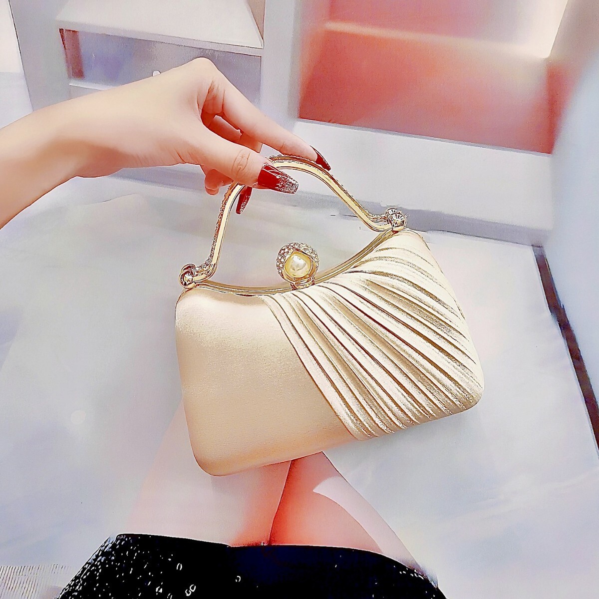 Free shipping on 2025 new designer bags New socialite banquet women's handbag paired with formal dress handbag, wedding bride bag, Chinese qipao 