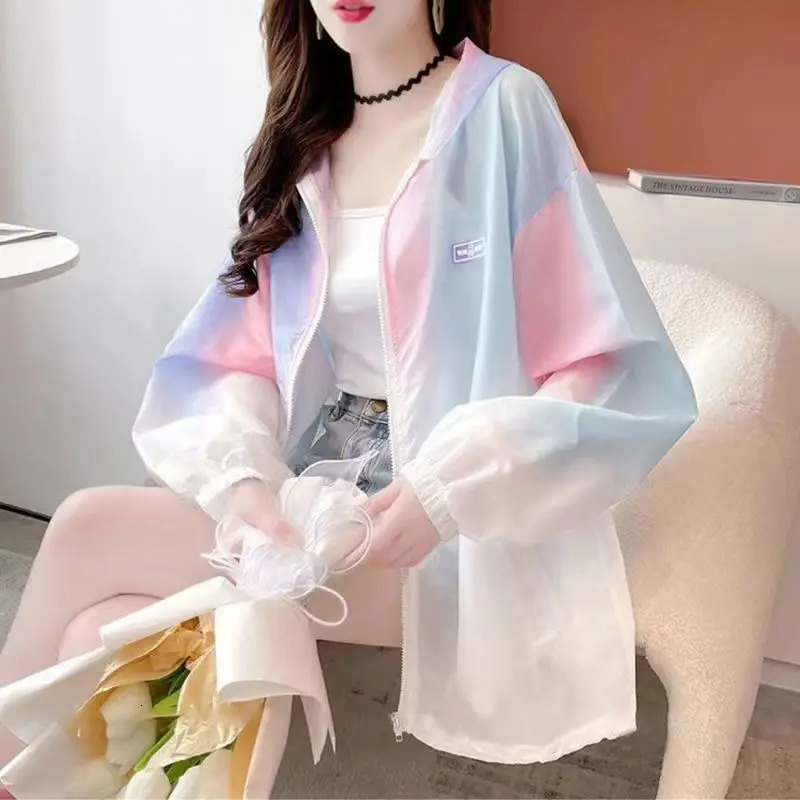 Quick Dry Breathable Sunscreen Coat Women Lightweight Coat UV Protection Thin Jackets Matching Chic Hoodie Sweet Casual Raincoat 250513
