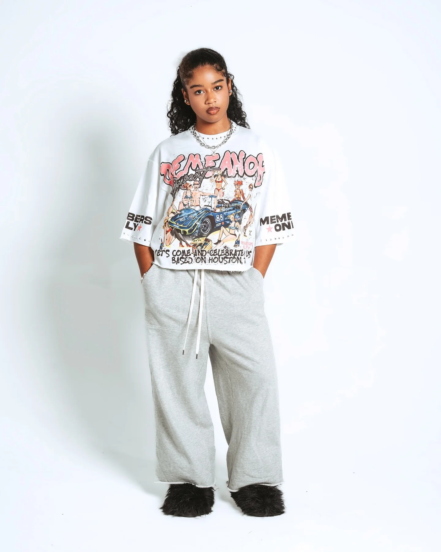 Womens Harajuku Klein Stone y Crop Tees Y2k Gothic Graphic Men Hip Hop Print Long Sleeves T Shirts Cotton Loose Tops 250514