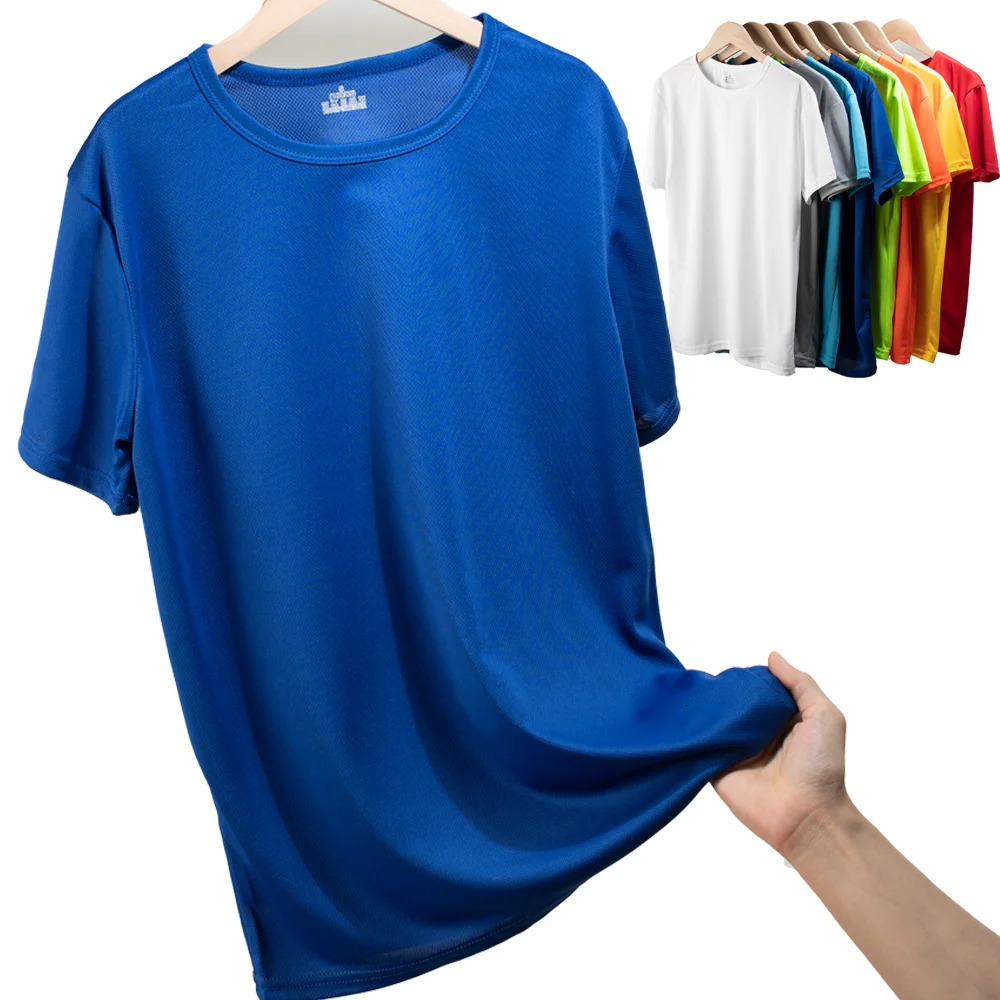 Mens quick drying short sleeved sports Tshirt gym jersey fitness shirt running boys breathable 250530