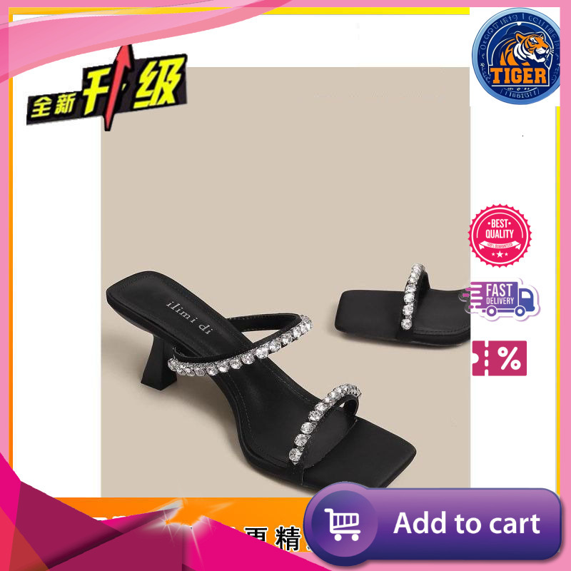 Ddmytiger Women S Summer High Heels New Western Girl Sexy Open Toe Style Water Diamond Slim Heel One Line Sandals Outdoor Shoes