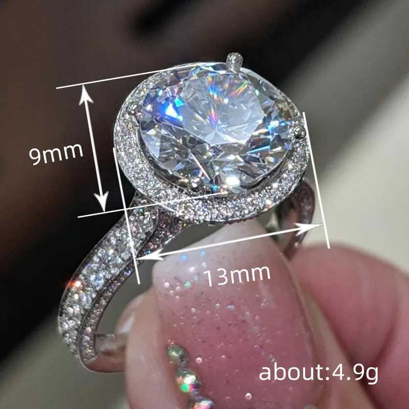 925 Sterling Silver Luxury Women Wedding Ring with Round AA Cubic Zirconia Modern Fashion Design Engagement RingsXJ250514