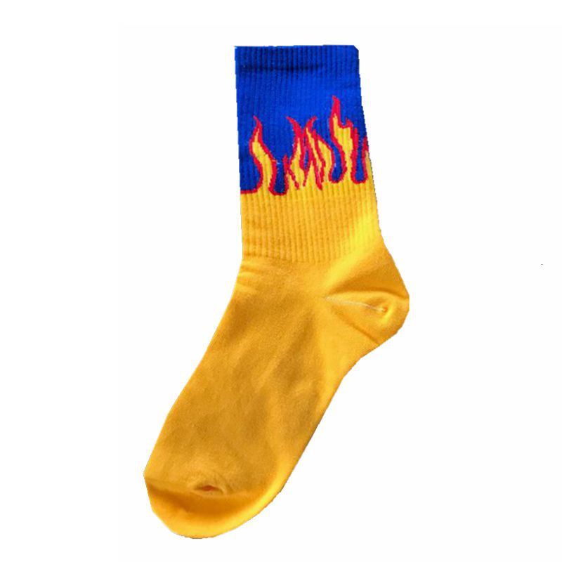 Designer Socks Korean INS Fashion Brand Haruku Style Flame Tube Cotton Street Hip Hop Skateboarding Men S And Women S Sports Socks Sports Socks