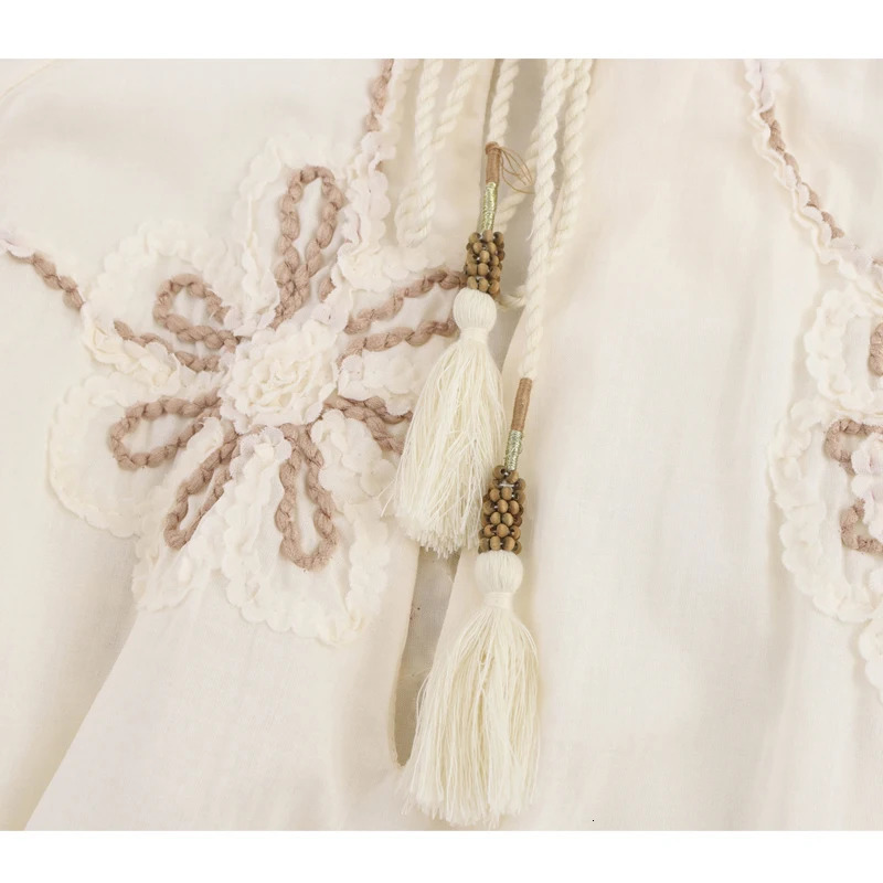 TRAF Flower ed Blouses for Women Tassel Casual Shirts and Woman Ruched Beach Womens Blouse Summer Boho Tops 250514