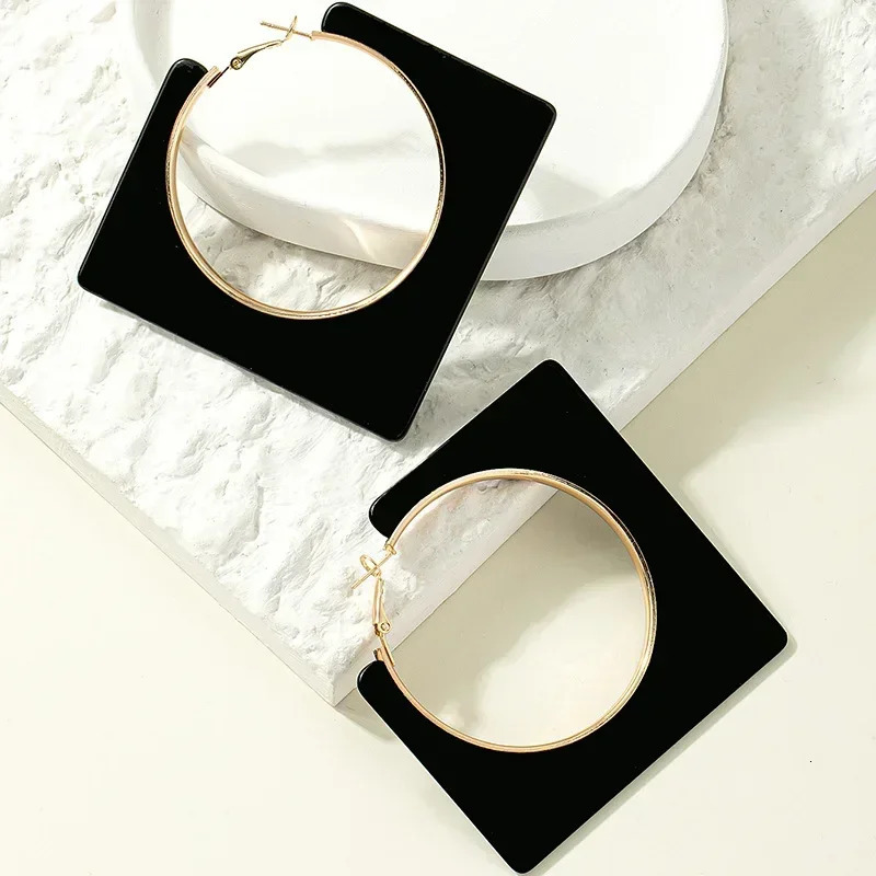 Acrylic Square Earrings for Women Party Exaggerated Leopard Print Resin Big Zebra Pattern Geometric Earrings Jewelry 250514