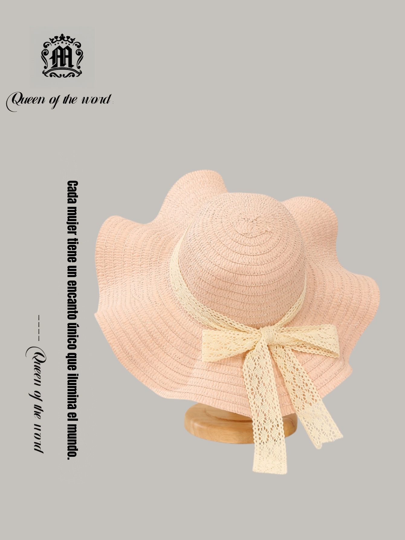 queen of the word 2 Women's sweet straw hat Women's small fresh lace sun hat bow sun hat seaside beach hat