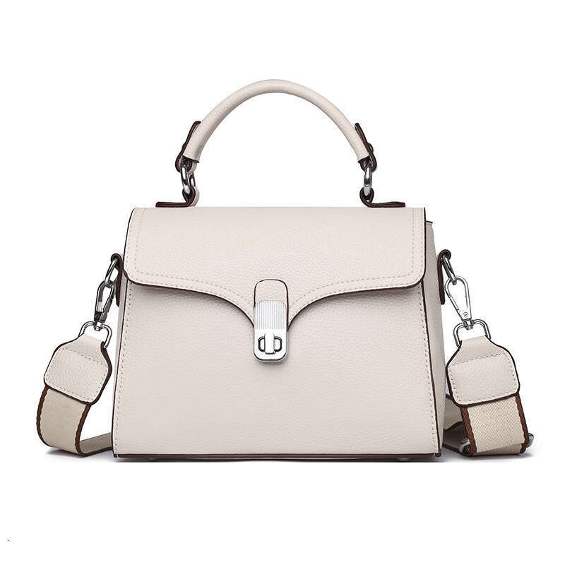 Tote Bag Top Layer Cowhide Fashionable Handbag Versatile Wide Strap Single Shoulder Tote Bag Light Luxury Texture Large Capacity Crossbody Bag KQ