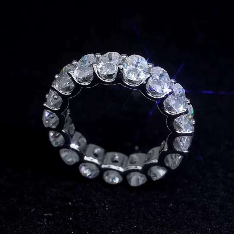 Oval Shape Diamond 925 Sterling Silver With Vvs Moissanite Hip Hop Ring Moissanite Jewelry Moissanite Iced Out Ring