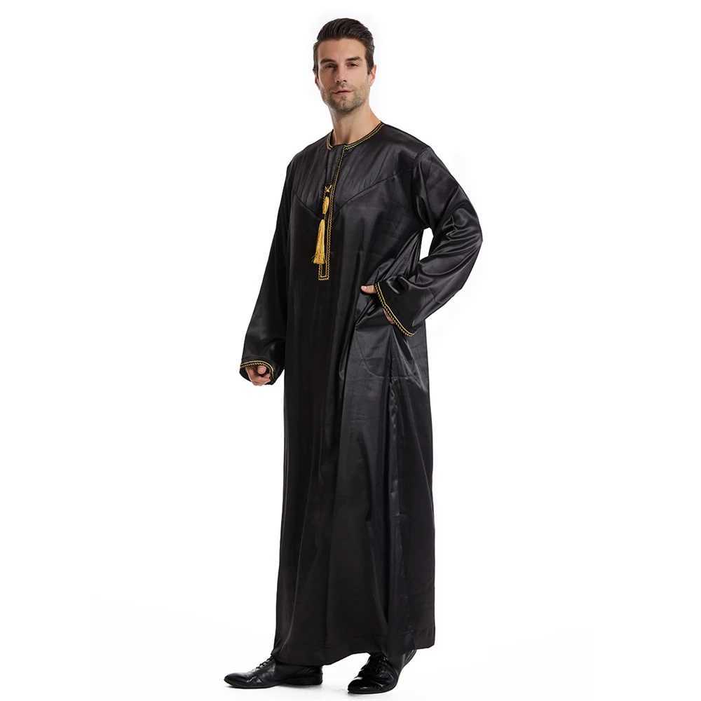 2025 Muslim Men Abaya Open Front Zipper Jubba Thobe Dress Turkey Kaftan Arabia Dubai Saudi Caftan Islamic Ramadan Abayas Middle East X2505141