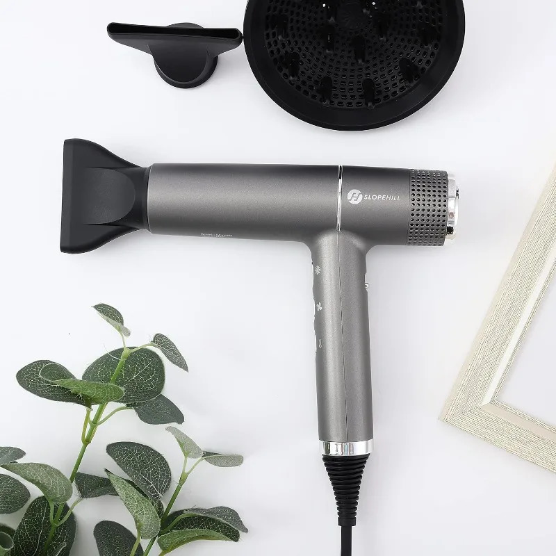 Slopehill Hair Dryer with Unique Brushless Motor | Intelligent Fault Diagnosis | Innovative Microfilter | Led Display Gray 250513
