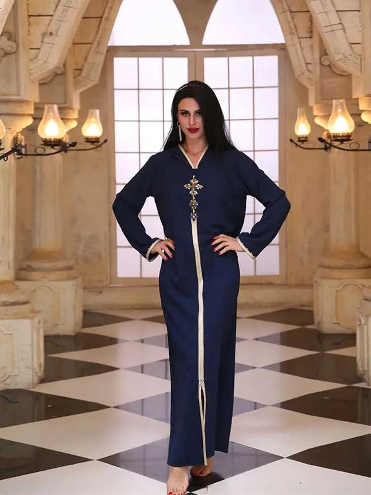 Ramadan Eid Blue Abaya Dubai Turkey Islam Hijab Muslim Dress Kaftan Robe Longue Femme Ka African Dresses For Women Caftan X250514