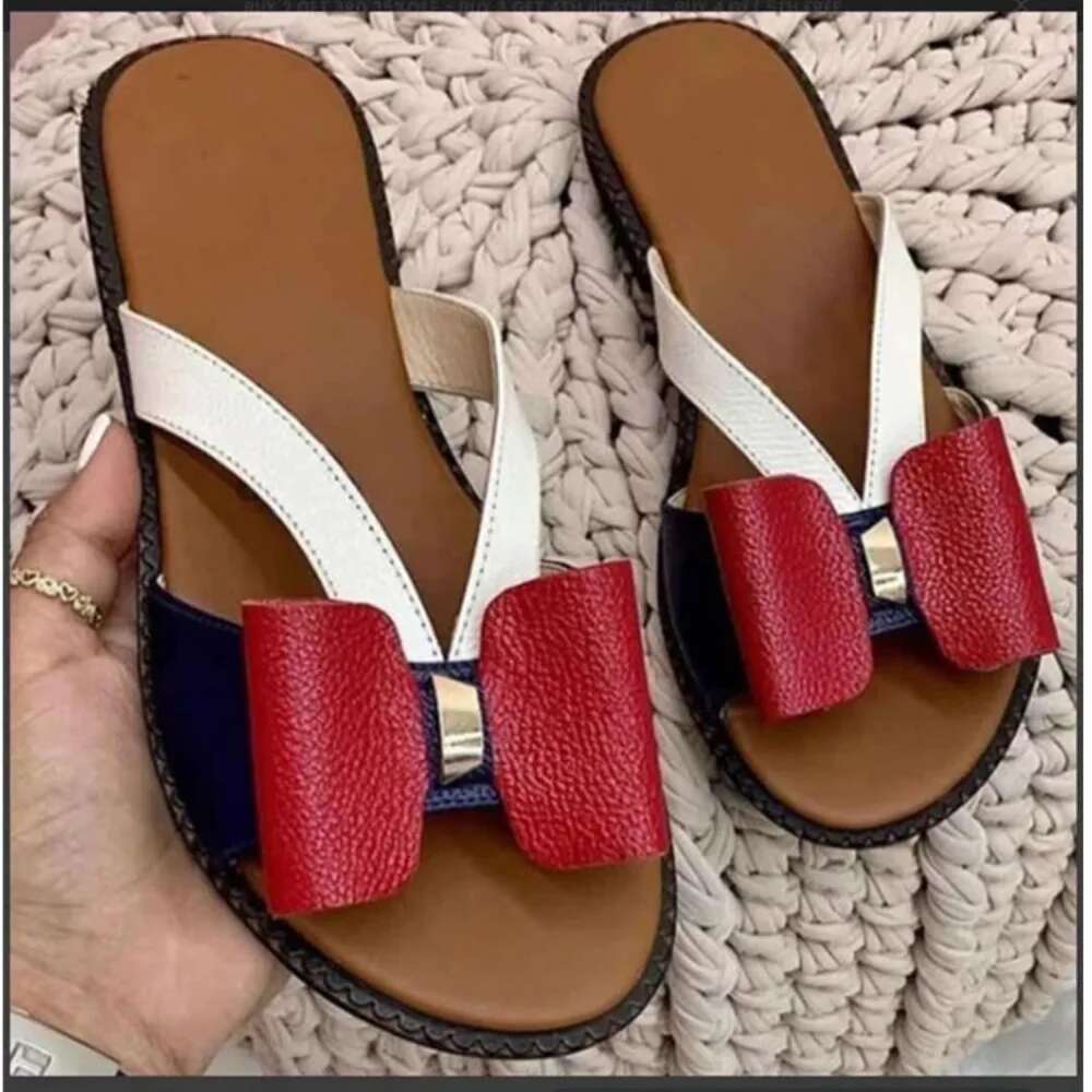 Summer Slippers Butterfly-Knot Designer Sandals Lady Slides Women Flats Shoes Woman Chanclas atos De Mujer