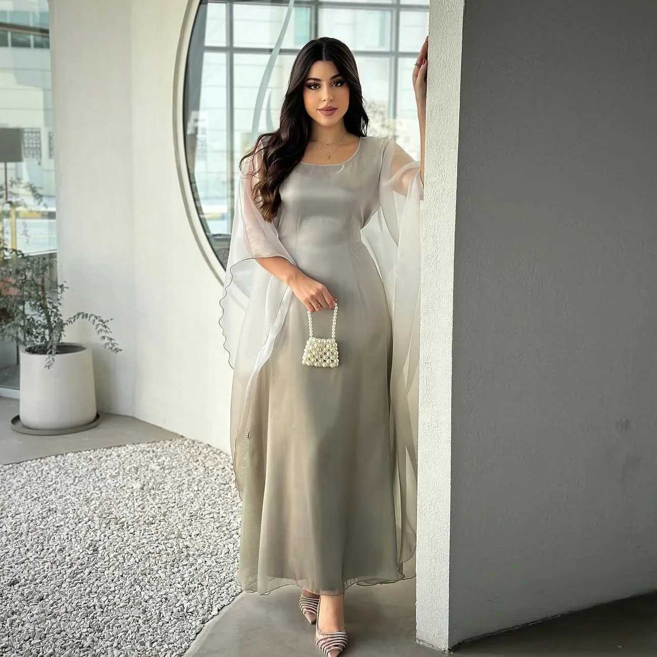 Eid Arab Satin Muslim Party Dress for Women Bat Slve Abaya Jalabiya Long Dresses Morocco Kaftan Vestidos Ramadan Gown Robe X250514