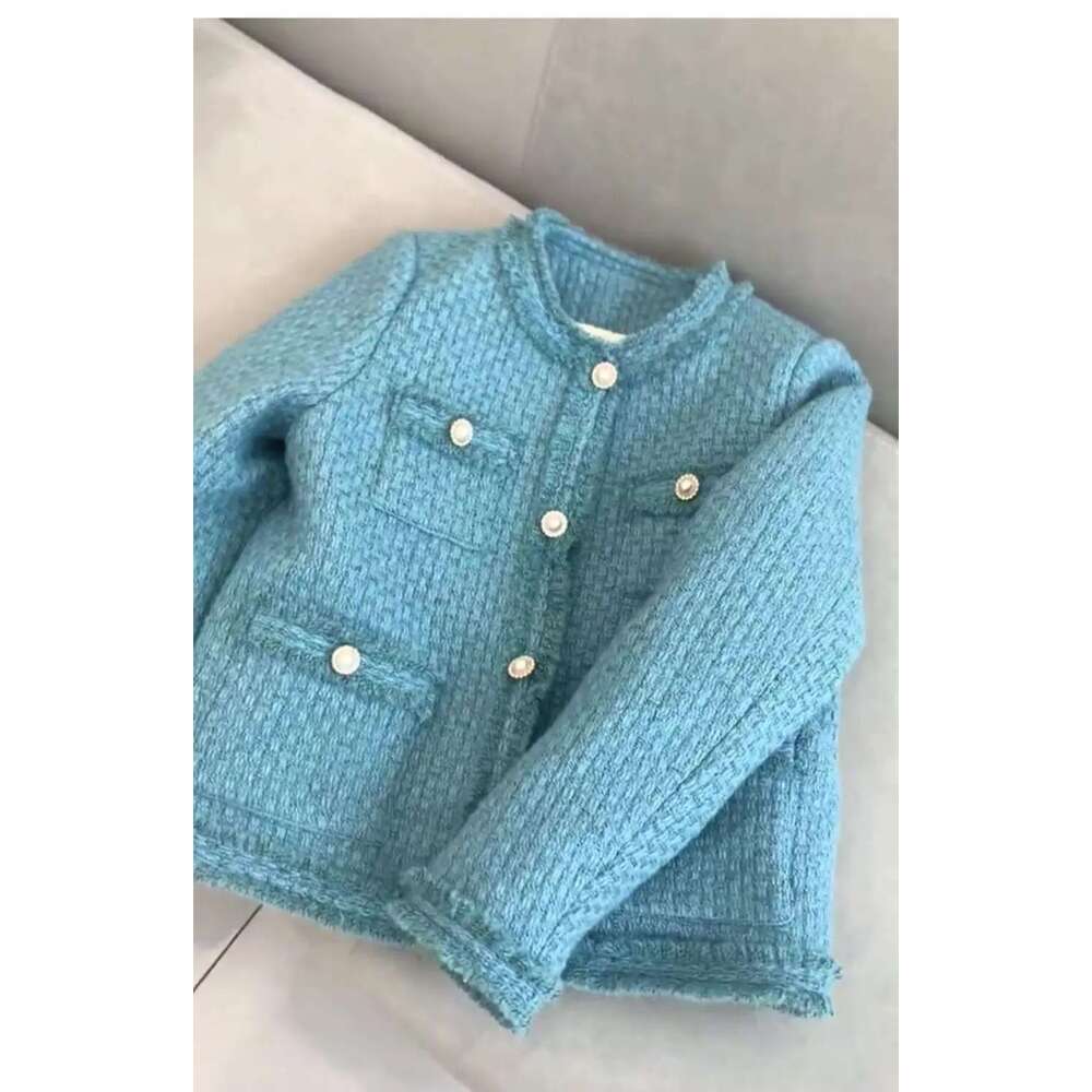 Women's Retro Blue Winter Cotton Jacket Warmth Fragrance High Quality Coats