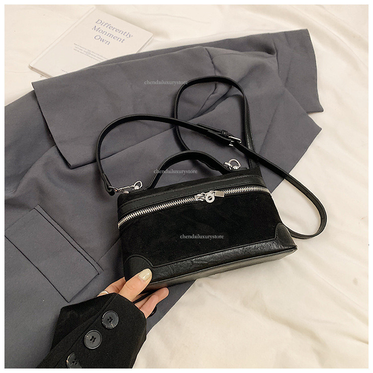 Free Shipping Designer Women's Bag Hand-held Small Square Bag New Fashion Matte Contrasting Color Practical Shoulder Bag Daily Versatile Makeup B