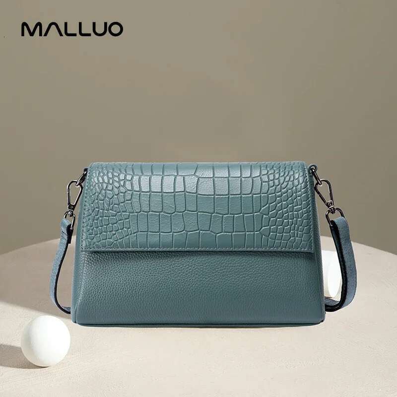 Women's Cowhide Saddle Crocodile Pattern Cow Genuine Leather Underarm Shoulder Handbag Female Retro Messenger Crossbody Bag 250514