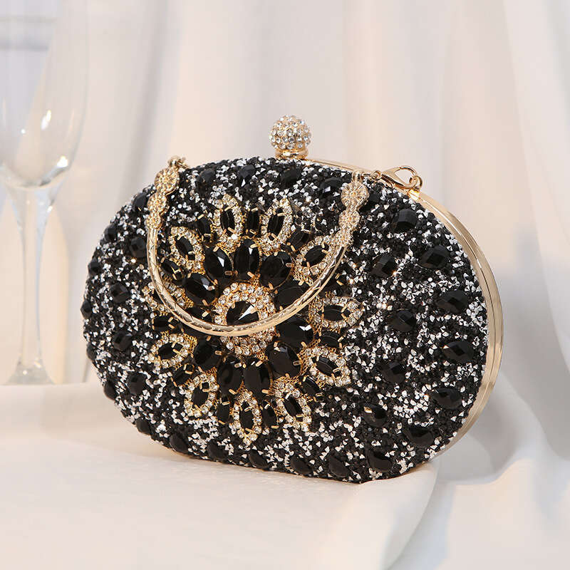 2025 European and American Alloy Flower Dia Inlaid Bag Celebrity Dress Banquet Handbag Female Temperament Versatile New Trendy Ins