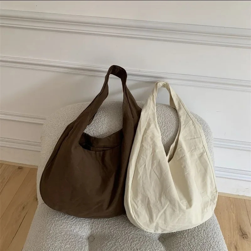 Women Canvas Crossbody Bag Oblique Cross Single Backpack Large Capacity Shoulder Retro Dumpling Hobos 250514