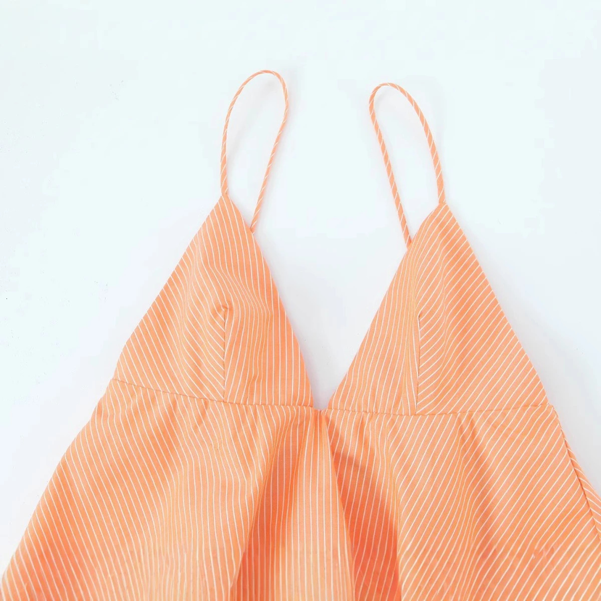 ZBZA Womens Striped Suspender Dress Vneck Sleeveless Backless Aline Mini Skirt Spring and Summer Casual Chic Short 250514
