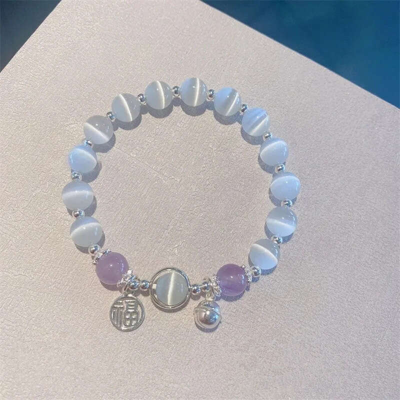 Anti cat's eye stone niche design network Hongfu character bracelet student sisters gift exquisite crystal