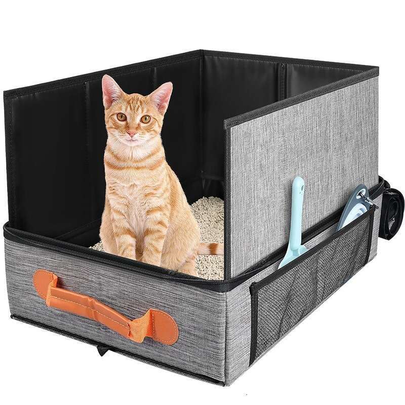Cat travel portable waterproof foldable fabric litter box cat supplies storage bag